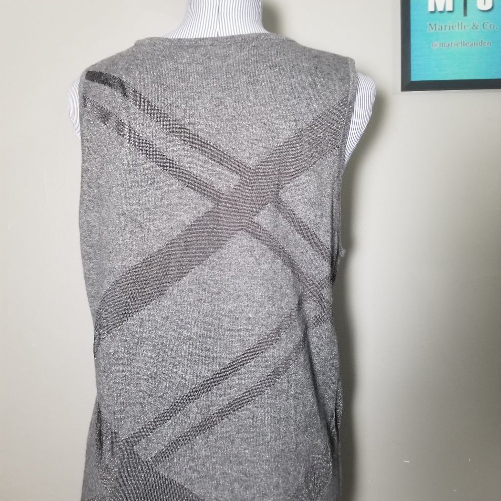 Lauren Ralph Lauren Gray Sparkle Sleeveless Shirt - Picture 5 of 8